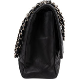 Chanel Quilted Lambskin Palladium Jumbo Single Flap Crossbody Bag