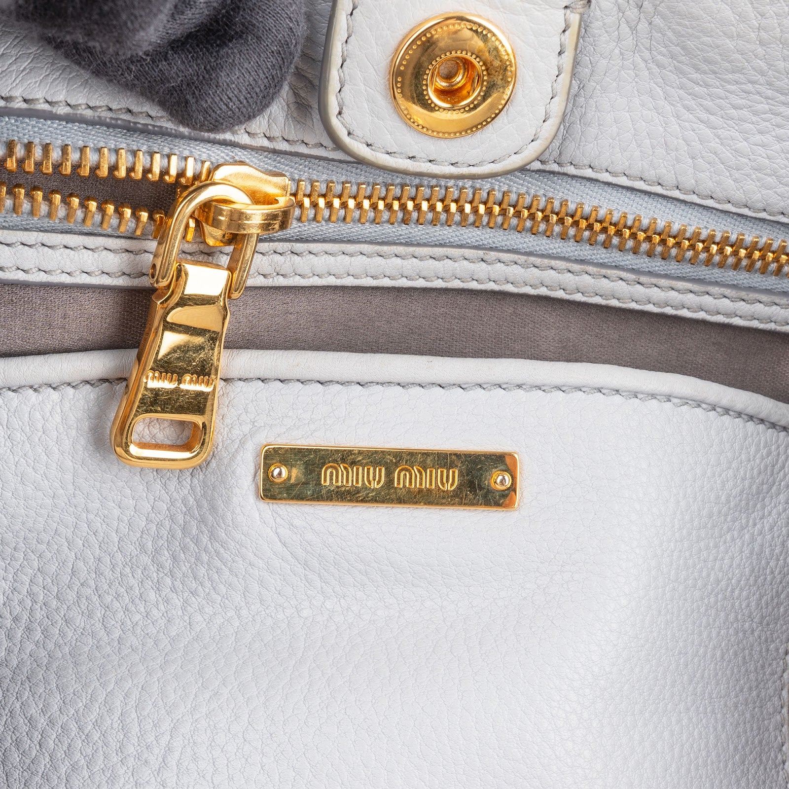 Miu Miu Vitello Lux Leather Handbag - vintageandkickz