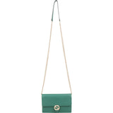 Gucci Pebbled Leather Interlocking GG Wallet on Chain Crossbody Bag