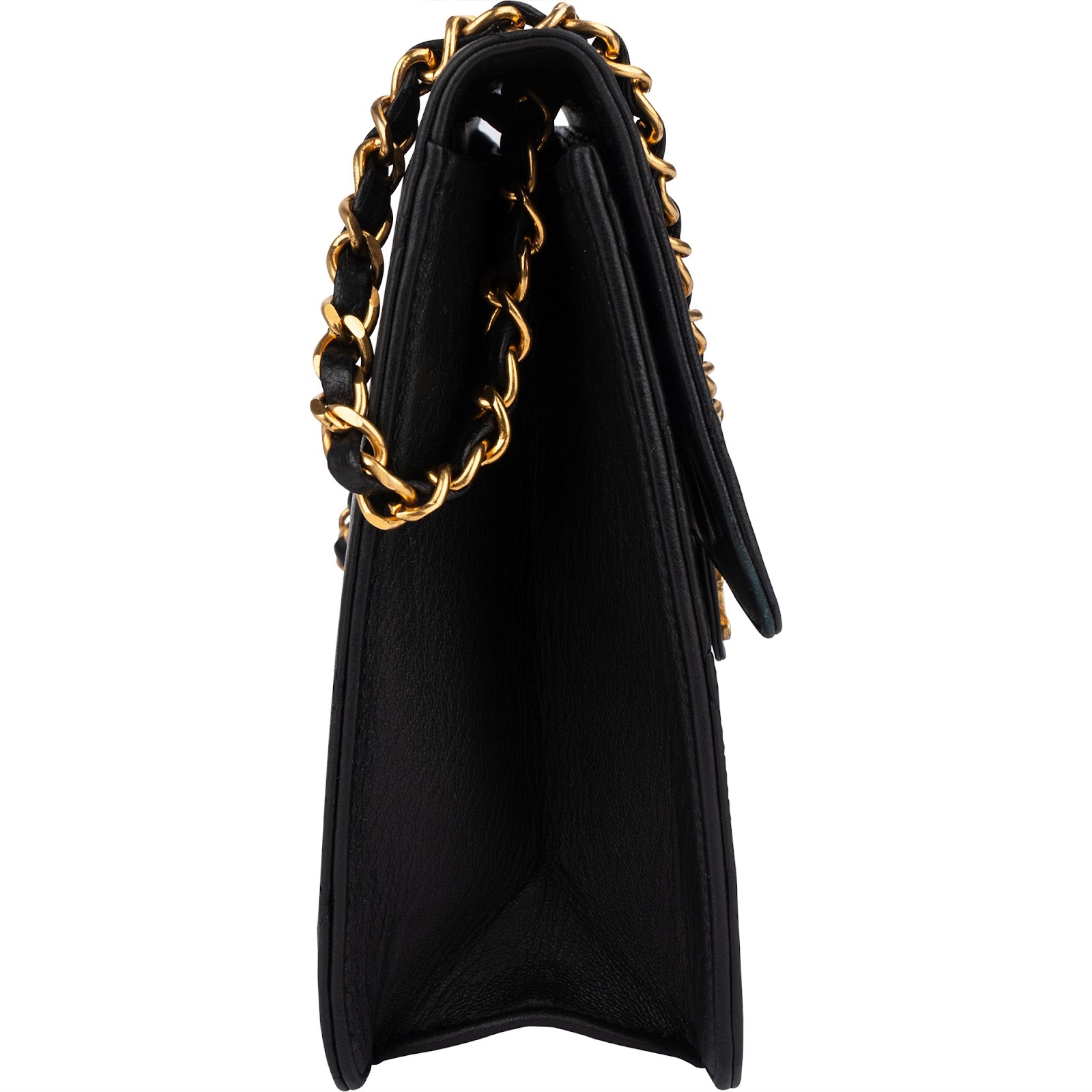 Chanel Quilted Lambskin 24K Gold Single Flap Shoulder Bag - vintageandkickz