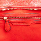 Céline Red Drummed Calfskin Luggage Handbag