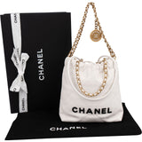 Chanel 22 Quilted Stitched Lambskin Small Drawstring Crossbody Handbag