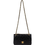 Chanel Quilted Lambskin 24K Gold Small Double Flap Shoulder Bag