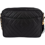 Chanel Quilted Lambskin Chevron Camera Crossbody Bag - vintageandkickz