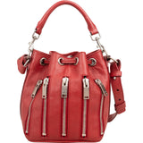 Yves Saint Laurent Red Leather Small Emmannuelle Rider Zipped Bucket Crossbody Handbag
