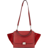 Celine Grained Calfskin Suede Leather Trapeze Handbag