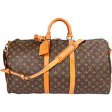 Louis Vuitton Monogram Canvas Keepall 55 Bandoulière Travel Bag