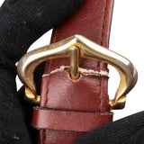 Cartier Bordeaux Leather Briefcase Flap Shoulder Bag