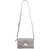 Prada Grey Saffiano Leather Lock Crossbody Bag