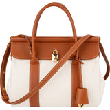 Loro Piana Canvas Leather L257 Small Loom Handbag