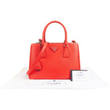 Prada Red Saffiano Leather Galleria Tote Handbag