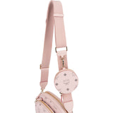 MCM Pink Leather Visetos Aren Belt Detachable Pouch Crossbody Bag