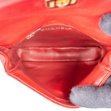 Chanel Red Quilted Stitched Lambskin Vintage CC Belt Crossbody Bag