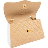 Chanel Bicolor Quilted Lambskin 24K Gold Single Flap Crossbody Bag