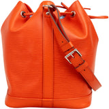 Louis Vuitton Orange Epi Leather NM Sac Noé Petit Shoulder Bag