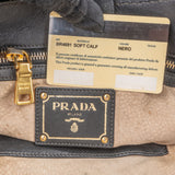 Prada Black Soft Calfskin Hobo Shoulder Bag