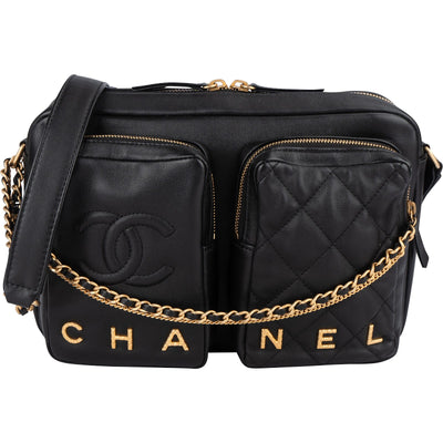 Chanel Quilted Lambskin CC Multi-Pocket Camera Crossbody Bag