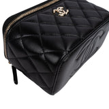 Chanel Quilted Lambskin Vanity Case Crossbody Handbag