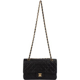Chanel Quilted Lambskin 24K Gold Medium Double Flap Shoulder Bag