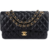 Chanel Quilted Lambskin Medium Double Flap Shoulder Bag