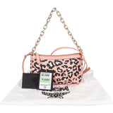 MCM Monogram Visetos Pink Leopard Print Aren Pochette Crossbody Handbag