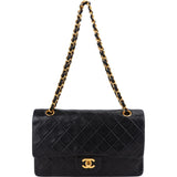 Chanel Quilted Lambskin 24K Gold Medium Double Flap Shoulder Bag
