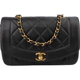 Chanel Quilted Lambskin 24K Gold Small Diana Single Flap Crossbody Bag