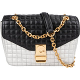Celine Quilted Bicolor Calfskin Medium C Crossbody Bag