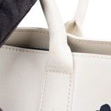 Longchamp White Canvas Blue Embroidered Roseau Sakura Shoulder Bag