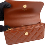 Chanel Quilted Lambskin Single Flap Wallet on Chain Crossbody Bag