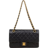 Chanel Quilted Lambskin Medium 24K Gold Double Flap Shoulder Bag