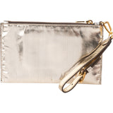 Miu Miu Metallic Leather Emblem Pouch Bag