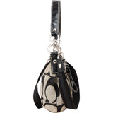 Coach Monogram Signature Black and Grey Stripe Demi Handbag