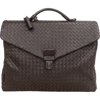 Bottega Veneta Intrecciato Leather Briefcase Handbag