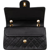 Chanel Quilted Lambskin Small 24K Gold Double Flap Shoulder Bag