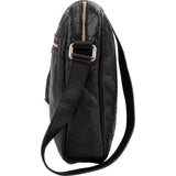 Gucci Black Guccissima Leather GG Messenger Crossbody Bag