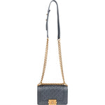 Chanel Metallic Quilted Leather Boy Single Flap Crossbody Bag - vintageandkickz