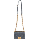Chanel Metallic Quilted Leather Boy Single Flap Crossbody Bag - vintageandkickz