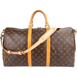Louis Vuitton Monogram Canvas Keepall 50 Bandoulière Travel Bag