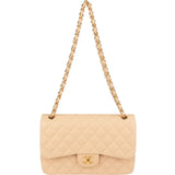 Chanel Quilted Lambskin Jumbo Double Flap Crossbody Bag
