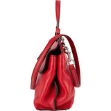 Gucci Red Pebbled Leather Bamboo Daily Top Handle Handbag