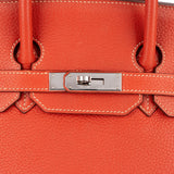 Hermès Pink Taurillon Clemence Birkin 35 Handbag Clay Red Bougainvillier