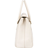 Prada White Saffiano Leather Satchel Flap Handbag