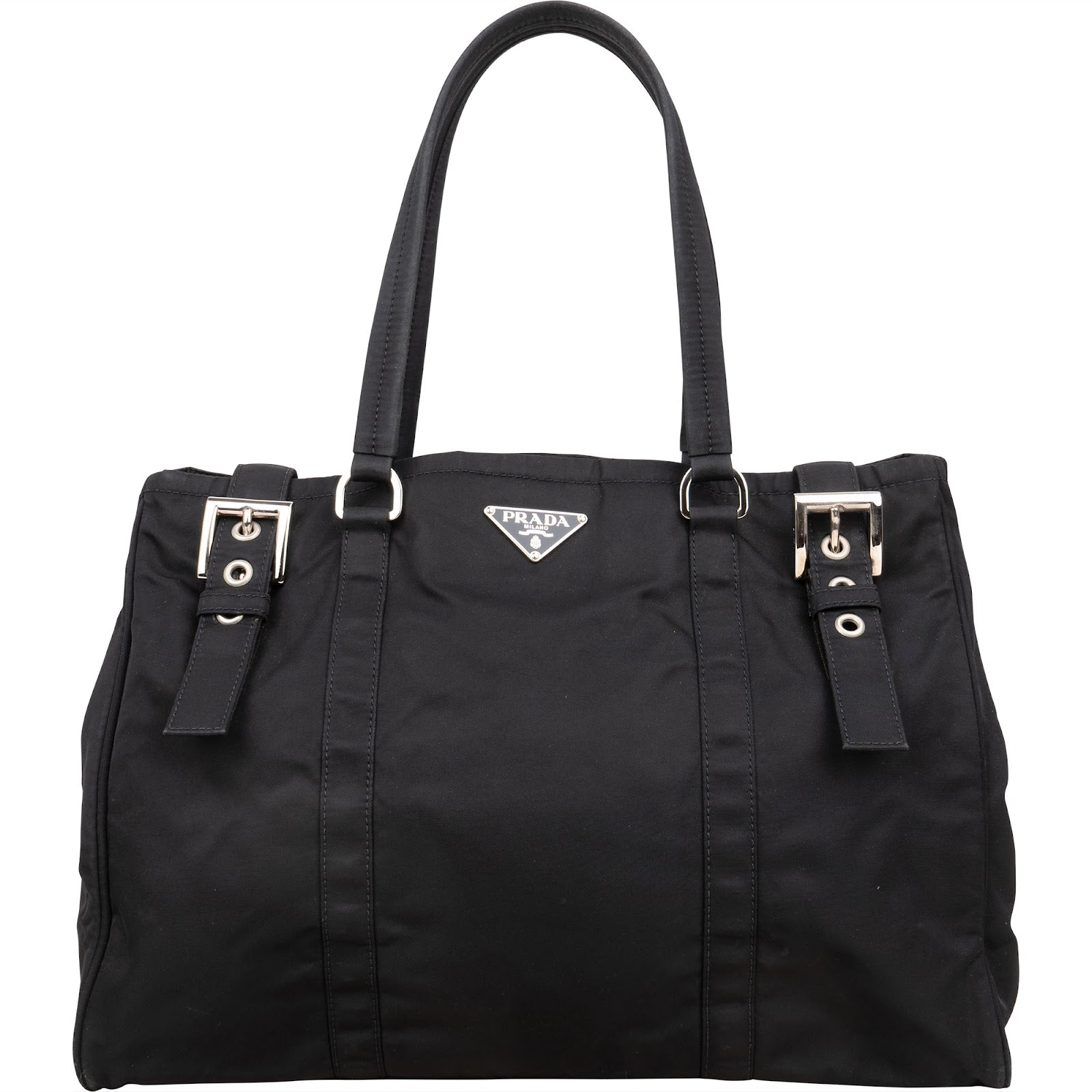Prada Tessuto Nylon Buckle Tote Handbag - vintageandkickz