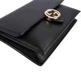 Gucci Leather Interlocking GG Wallet On Chain Crossbody Bag