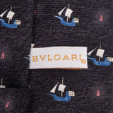 Bvlgari Sailboat Lighthouse Pattern Silk Tie Krawatte