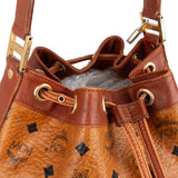 MCM Monogram Visetos Drawstring Bucket Crossbody Bag