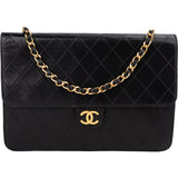 Chanel Quilted Lambskin 24K Gold Single Flap Shoulder Bag