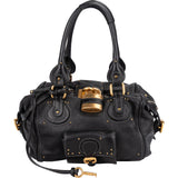 Chloé Pebbled Leather Studded Paddington Satchel Handbag