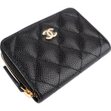 Chanel Quilted Caviar Leather Zipped CC Coin Purse Wallet